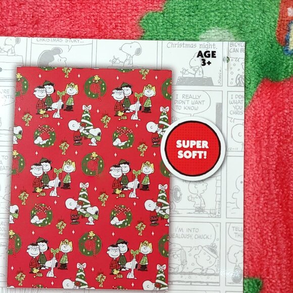 Peanuts Christmas Snoopy & Charlie Brown Plush Throw Blanket 50" X 70" Super Sof - Picture 7 of 8